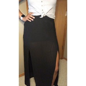 Miss Chievous Black Sheer Maxi Skirt